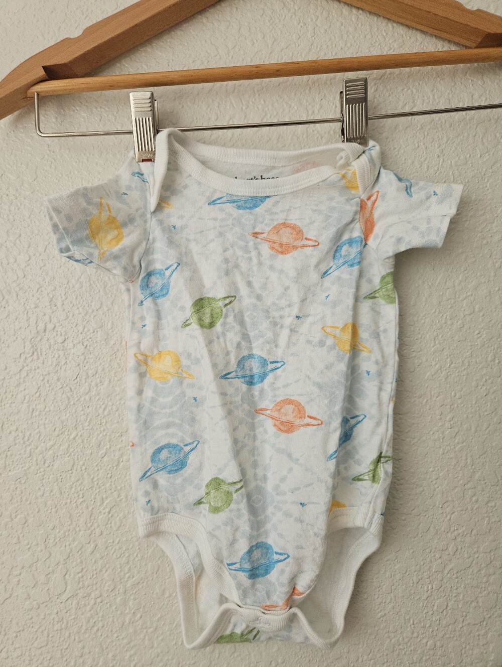 burts bees organic cottok space short sleeve onesie, 3 months